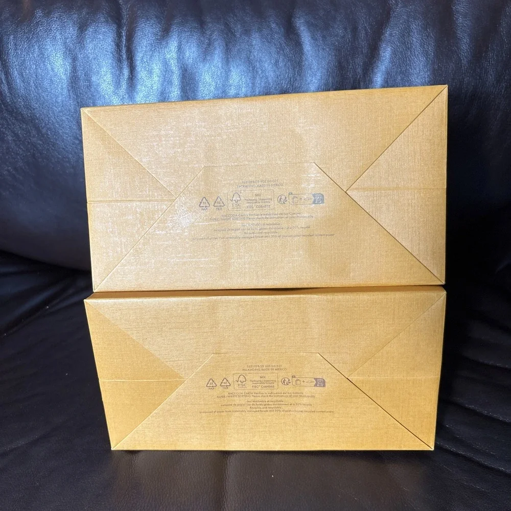2 LOUIS VUITTON Shopping Totes Bag Authentic Empty Paper Gift Bag With Ribbon